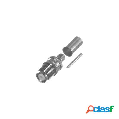 RF Industries Conector Coaxial Mini-UHF Hembra, Plata