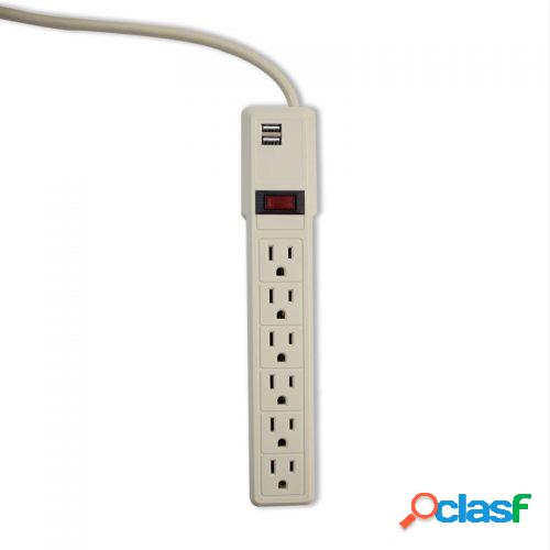 Smartbitt Supresor de Picos SBSS-550J6USB, 6 salidas, 2