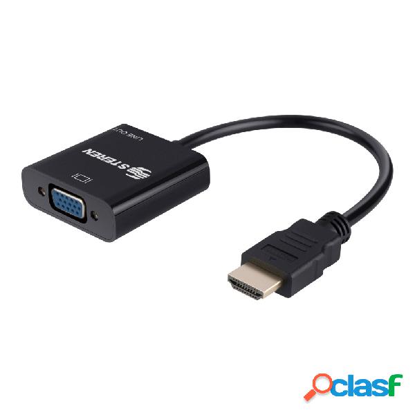 Steren Adaptador HDMI Macho - VGA/AUX Hembra, Negro
