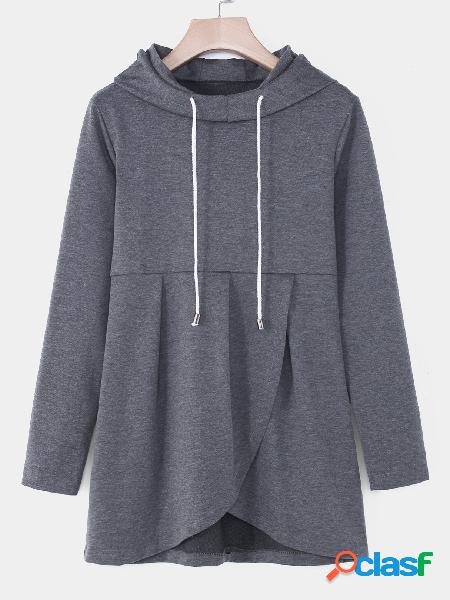 Sudadera con capucha de manga larga gris con capucha