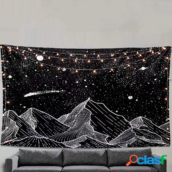 Tapiz de luna de montaña para colgar en la pared, tapiz de