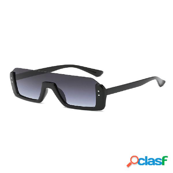 Unisex Retro Big Caja Gafas de sol cuadradas anti-UV, medio