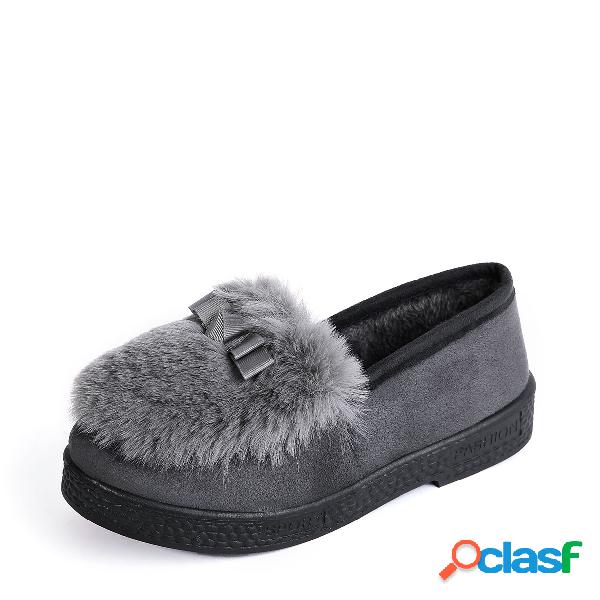 Zapatos casuales sin cordones con forro de piel gris