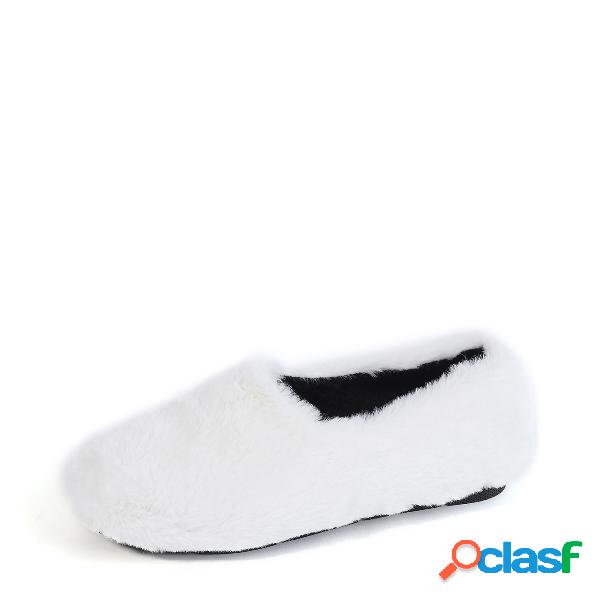 Zapatos sin cordones blancos de piel sintética