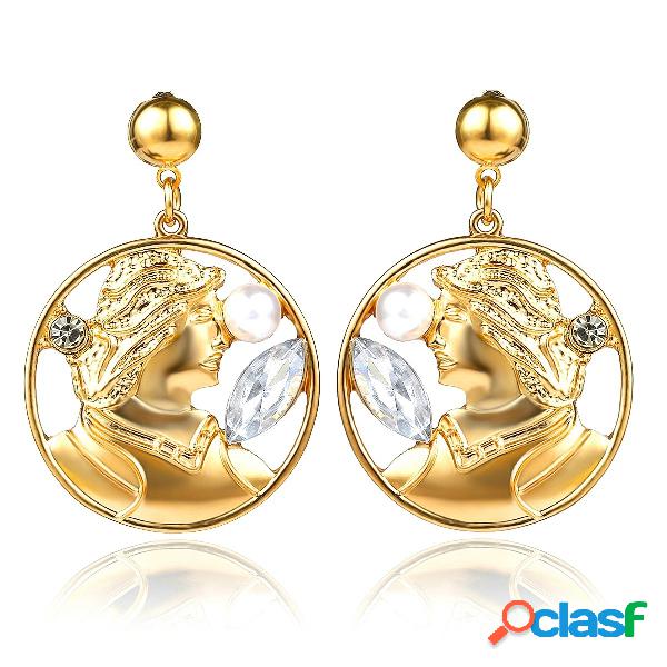 vendimia Grabado en relieve Pendientes Pendiente de diamante