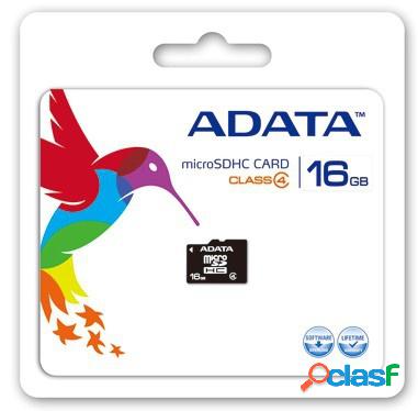 Memoria Flash Adata, 16GB microSDHC Clase 4, con Adaptador