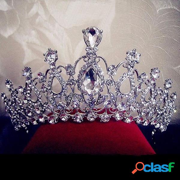 Novia Rhinestone Crystal Tiara Crown Princess Queen Boda