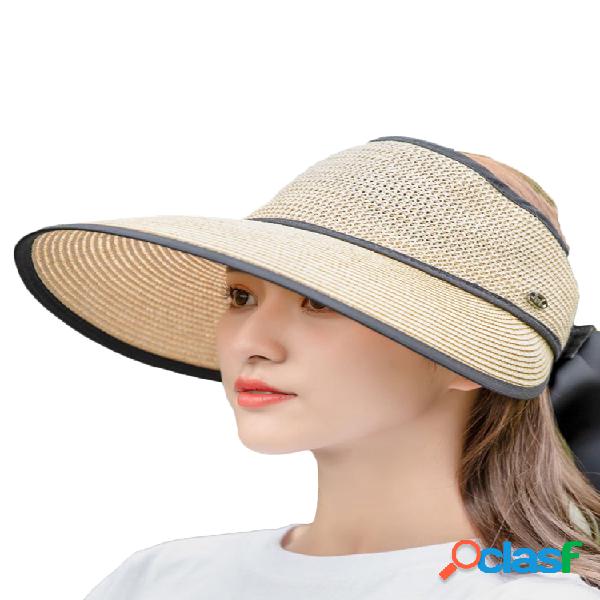 Protector solar de verano para mujer Paja con tapa vacía