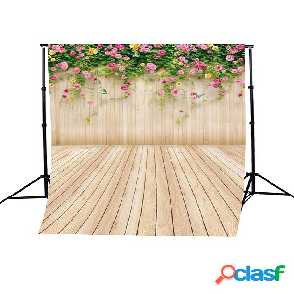 5x7FT Flores Tablero Vinilo Fotografía Telón de fondo