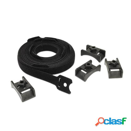 APC Kit Gestionador de Cableado con Gancho y Bucle, Negro,