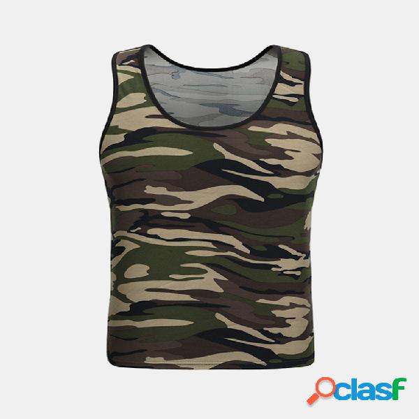 Chaleco ajustado sin mangas de camuflaje para hombre Aptitud