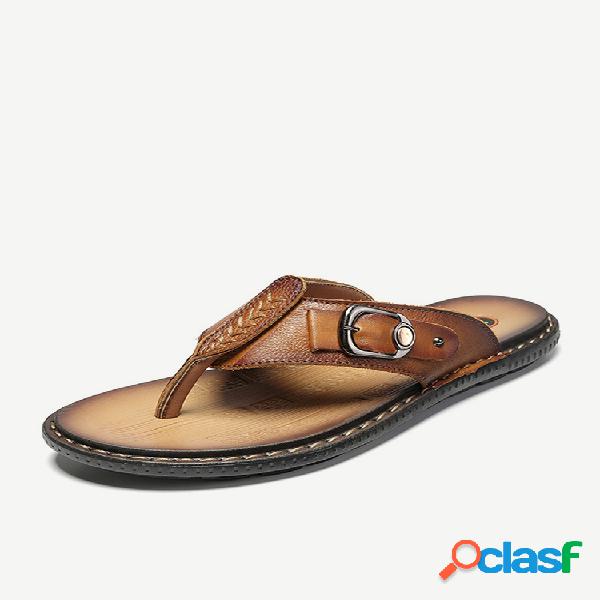 Chanclas Hombre Piel al aire libre Playa Water Cuero