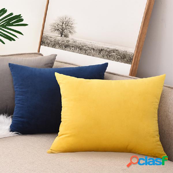 Funda de almohada nórdica de terciopelo cuadrado de color