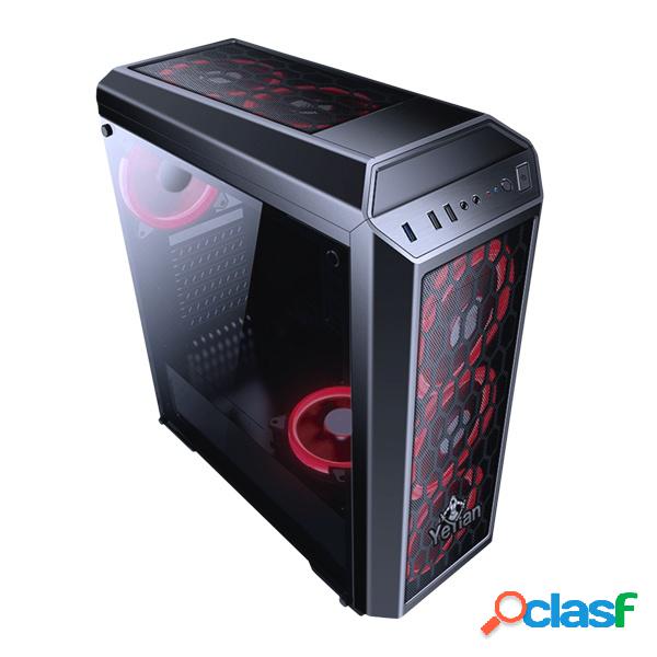 Gabinete Yeyian Blade 2101 con Ventana LED Rojo, Midi-Tower,