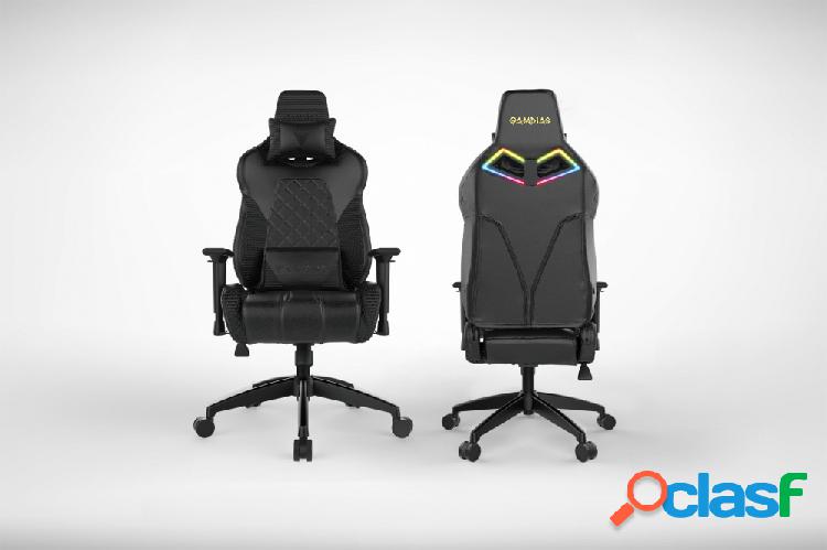 Gamdias Silla Gamer ACHILLES E1 L, hasta 200Kg, Negro