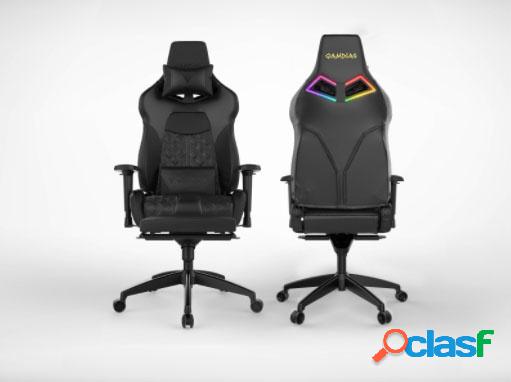 Gamdias Silla Gamer Achilles P1 L, hasta 200Kg, Negro