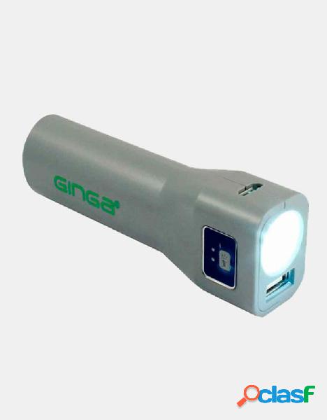 Ginga Cargador Portátil GI16PBK01, 2200mAh, USB, Gris