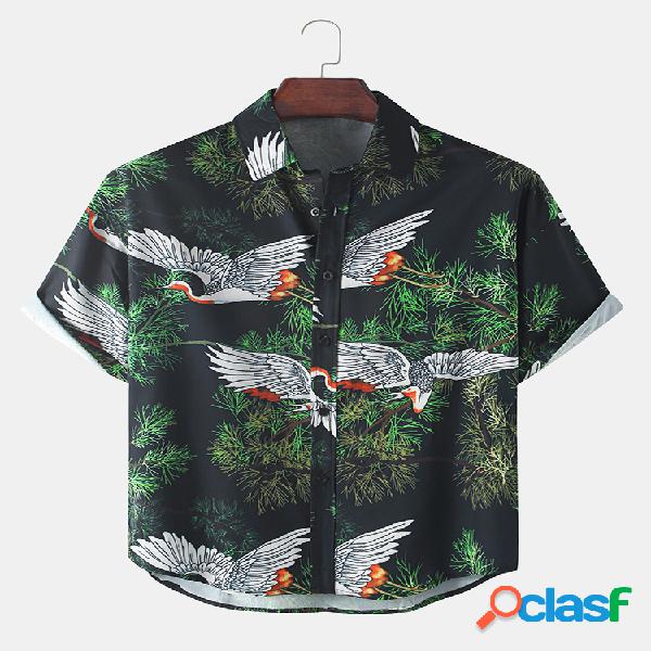 Grúa para hombre y camisas de manga corta con cuello