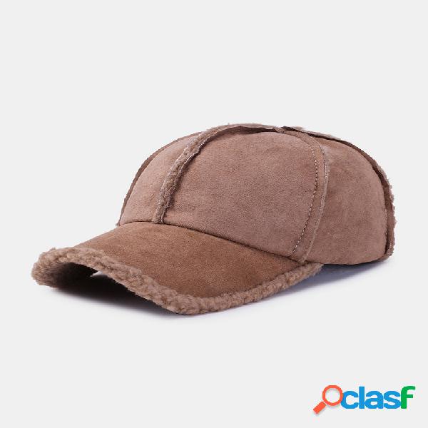 Hombre Cashmere Lamb Cabello Winter Keep Warm Ala curvada