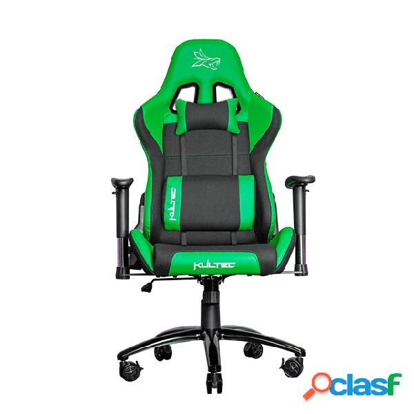 Kultec Silla Gamer Serie X, hasta 150kg, Negro/Verde