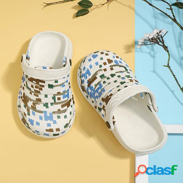 Mujer Camuflaje Check Patrón Casual Comfy Slip On Hole