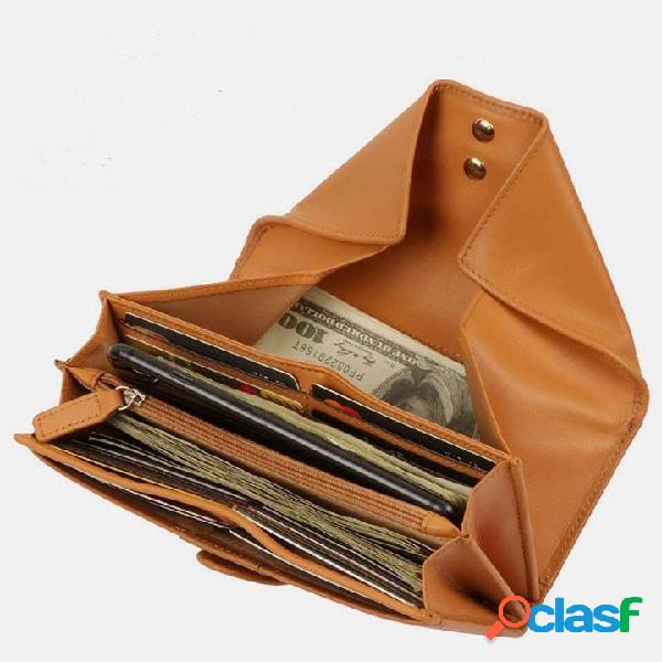 Mujer Retro Multi-Slot Piel Genuina Billetero largo tipo