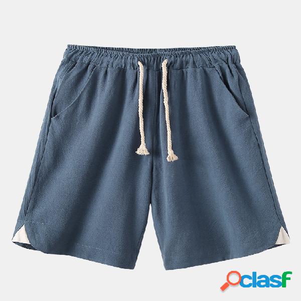 Pantalones cortos casuales con cordón elástico suelto