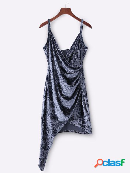 Vestido con cuello en V y espalda cruzada con cuello en V y