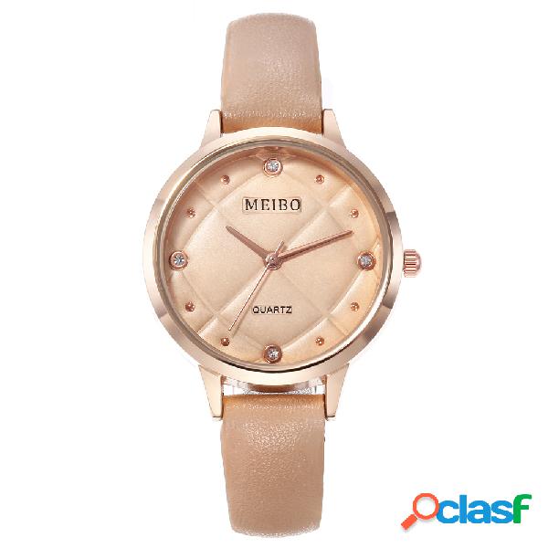 7 colores de cuero casual Cinturón reloj de cuarzo reloj de