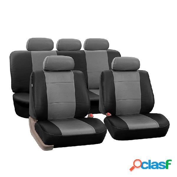 9Pcs / Set Cuero PU Coche Asiento Fundas desmontables Cubo