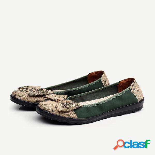 Bowknot Slip On informal punta redonda Old Peking Flats