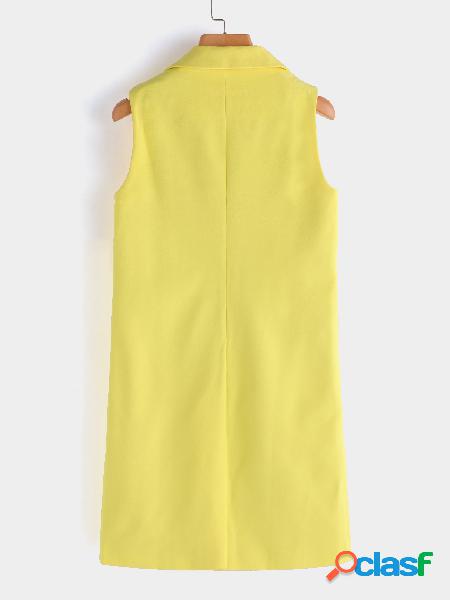 Chaqueta de punto de Fahsion amarilla Chaleco Gilet Prendas