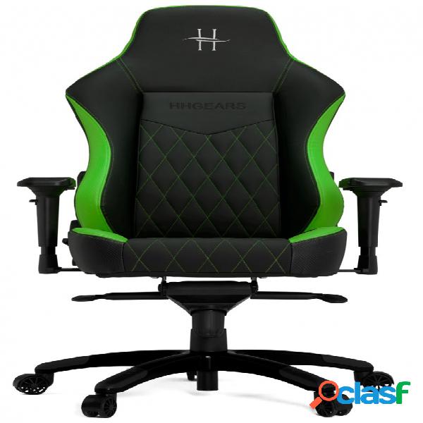 HHGears Silla Gamer XL-800, 158Kg, Negro/Verde