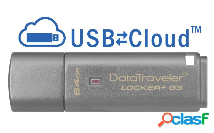 Memoria USB Kingston DataTraveler Locker+ G3, 64GB, USB 3.0,