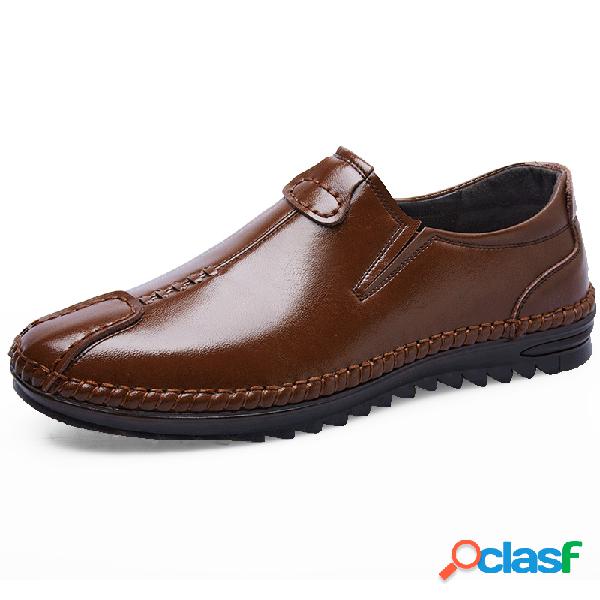 Mocasines de cuero para hombres con punta Soft Mocasines de