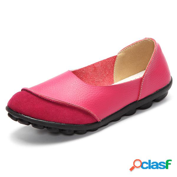 Mocasines suaves de color en contraste de talla grande