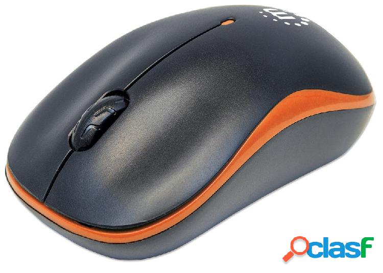 Mouse Manhattan Óptico 179409, Inalámbrico, USB, 1000DPI,
