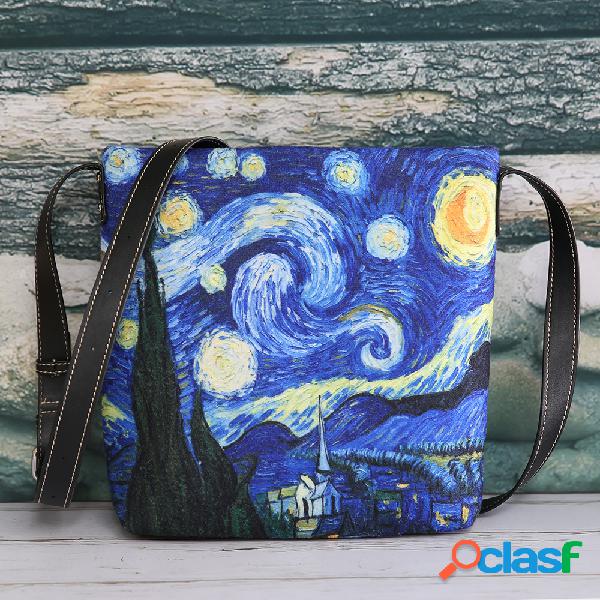 Mujer Colorful DIY Galaxy Lamb Cabello Bolsa Bandolera Bolsa