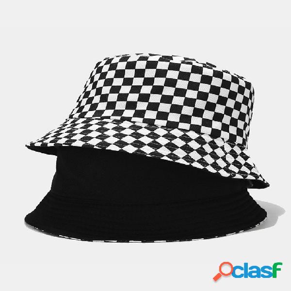 Mujer & Men Plaid Stripes Fashion Cotton Bucket Sombrero