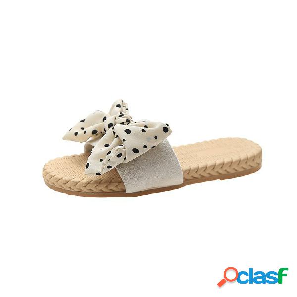 Mujeres Wave Point Bownot Decor Flats zapatillas