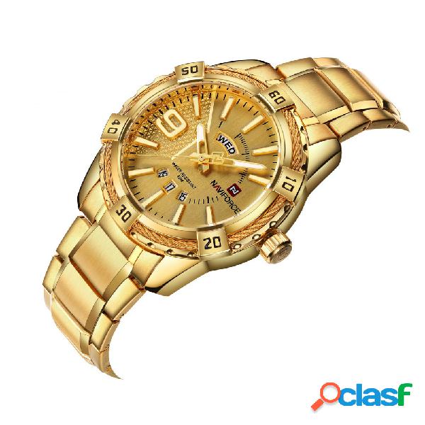 NAVIFORCE impermeables relojes para hombre luminosos reloj