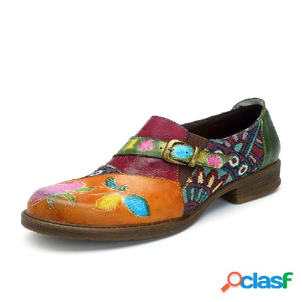 SOCOFY Zapato bohemio cremallera