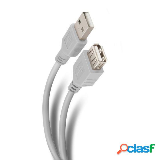 Steren Cable USB A Macho - USB A Hembra, 1.8 Meros, Blanco