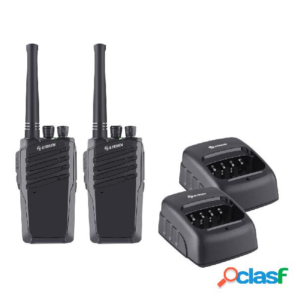 Steren Kit de 2 Radios RAD-010, 16 Canales, Negro