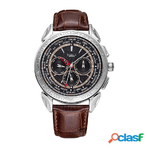 Texture Three Small Dial 24h Pantalla Week Pantalla Reloj de