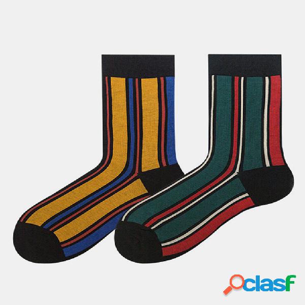 Tubo mediano calcetines Rayas de marea masculinas Golpean la