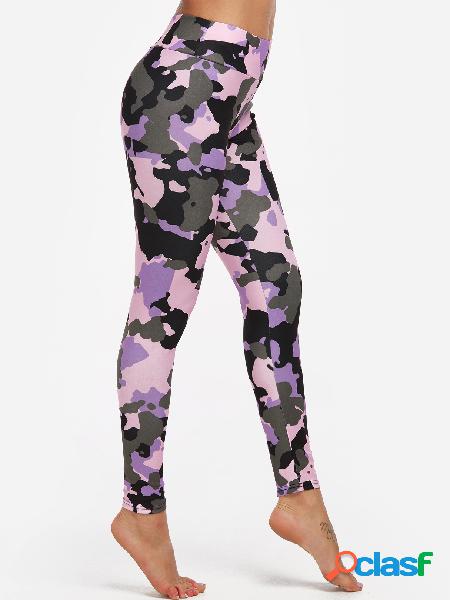 Bottoms de cintura alta de camuflaje violeta