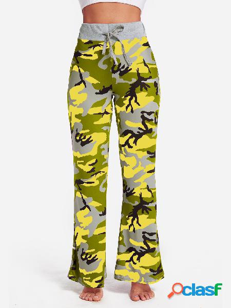 Cordones de camuflaje amarillos con cintura activa Bottoms