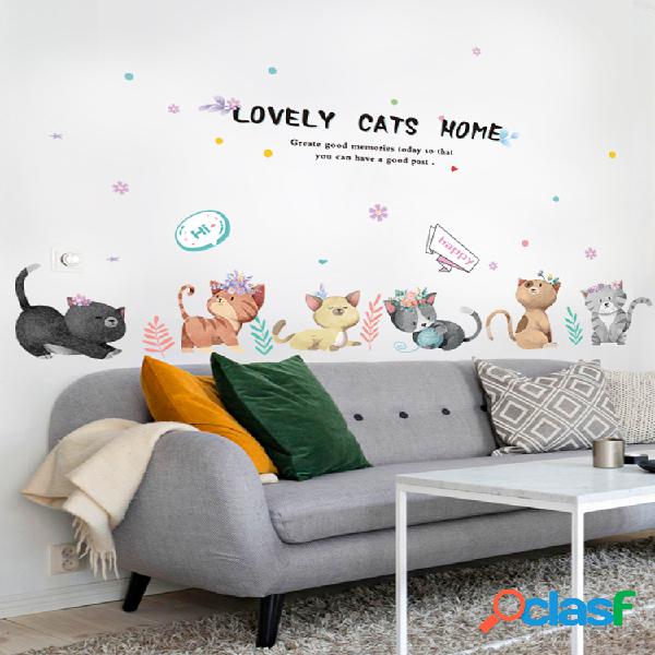 Miico pintado a mano Gato Etiqueta de la pared Habitación