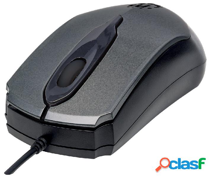 Mouse Manhattan Óptico Edge Alámbrico, USB, 1000DPI,